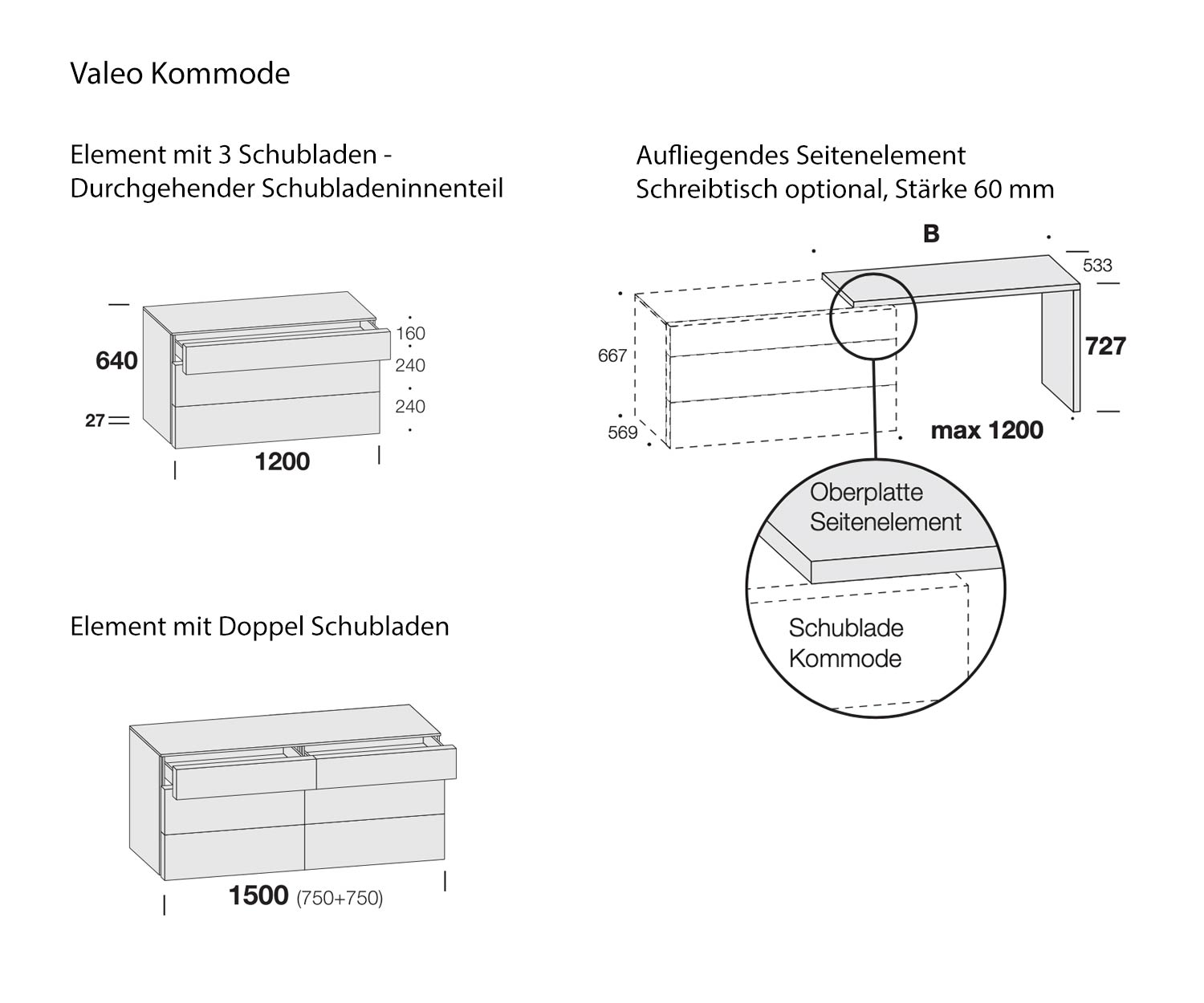 Cassettiera Valeo FSkizze Cassettiera Valeo FSkizze