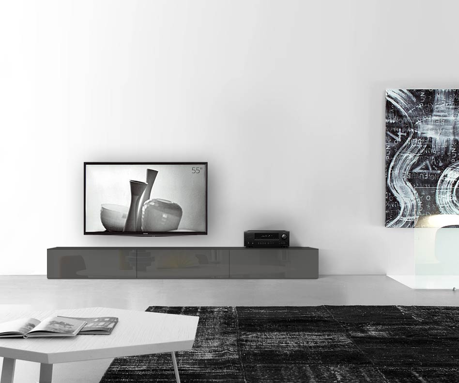 /Piano ribassato di design B270 H35 grigio scuro lucido /Piano ribassato di design B270 H35 grigio scuro lucido