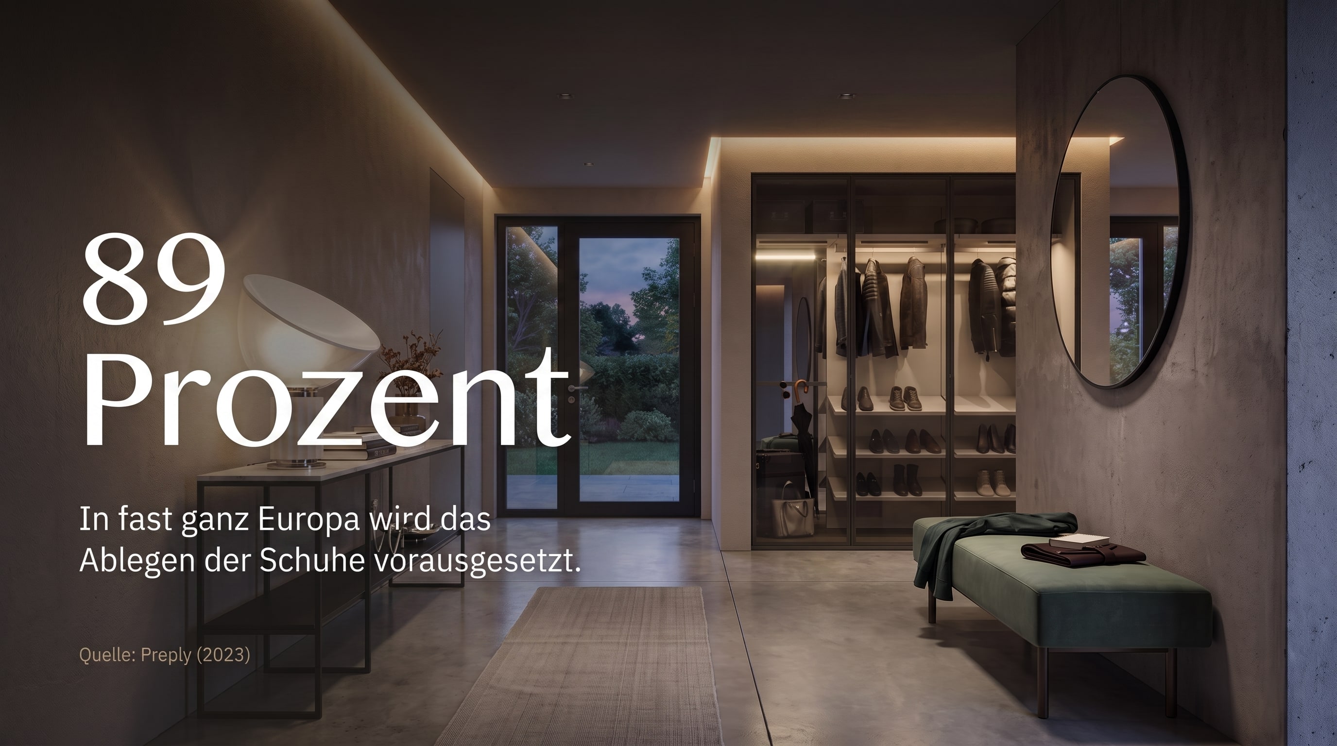 89 Prozent – In fast ganz Europa wird das Ablegen der Schuhe vorausgesetzt.