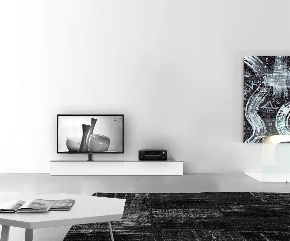 Configuratore di lavagna design con supporto TV larghezza base 210 25,5 54,6 sinistra bianco opaco Configuratore di lavagna design con supporto TV larghezza base 210 25,5 54,6 sinistra bianco opaco