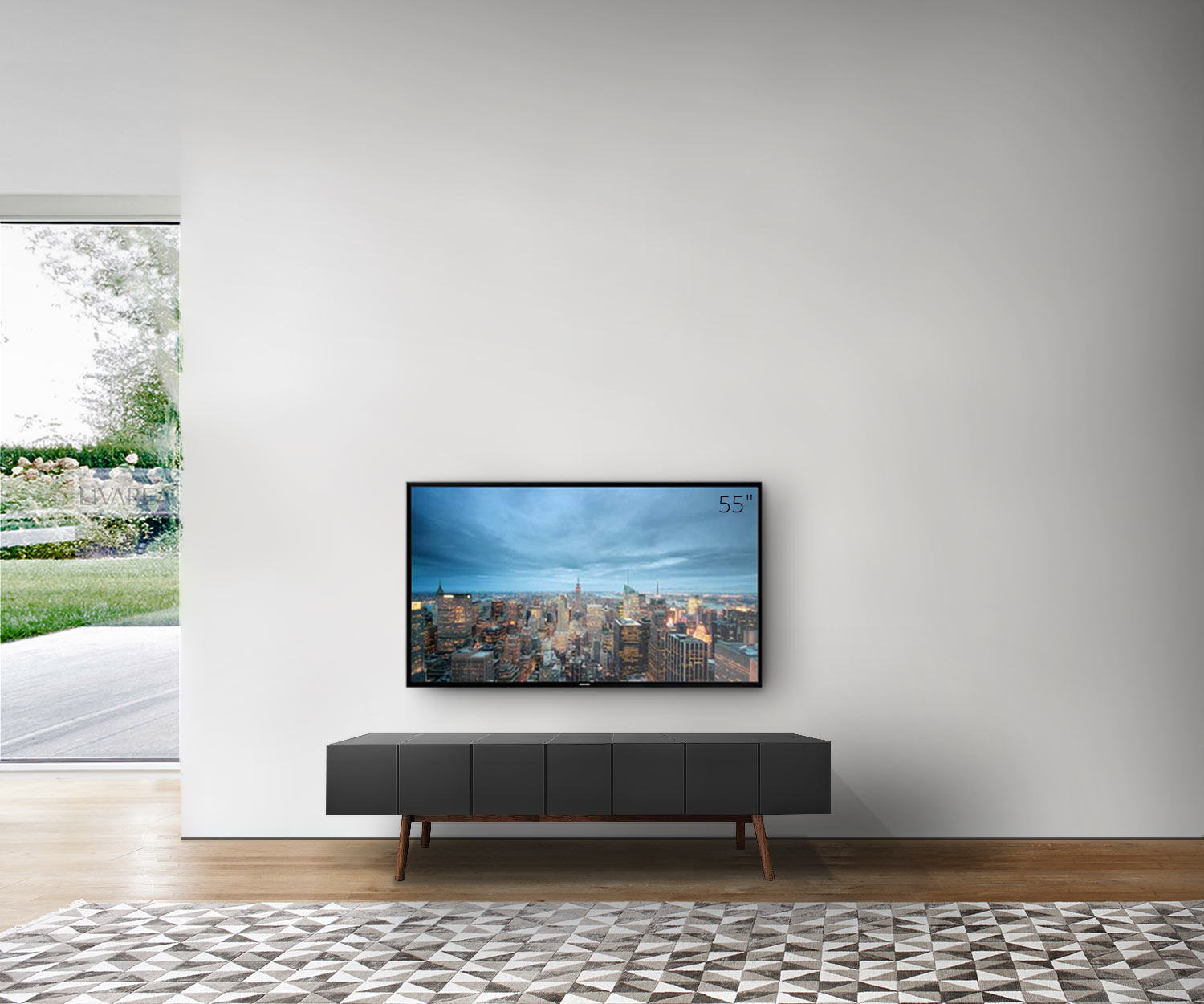 Grigio scuro al2 Credenza MOS I KO 005 B Piedi in noce Grigio scuro al2 Credenza MOS I KO 005 B Piedi in noce