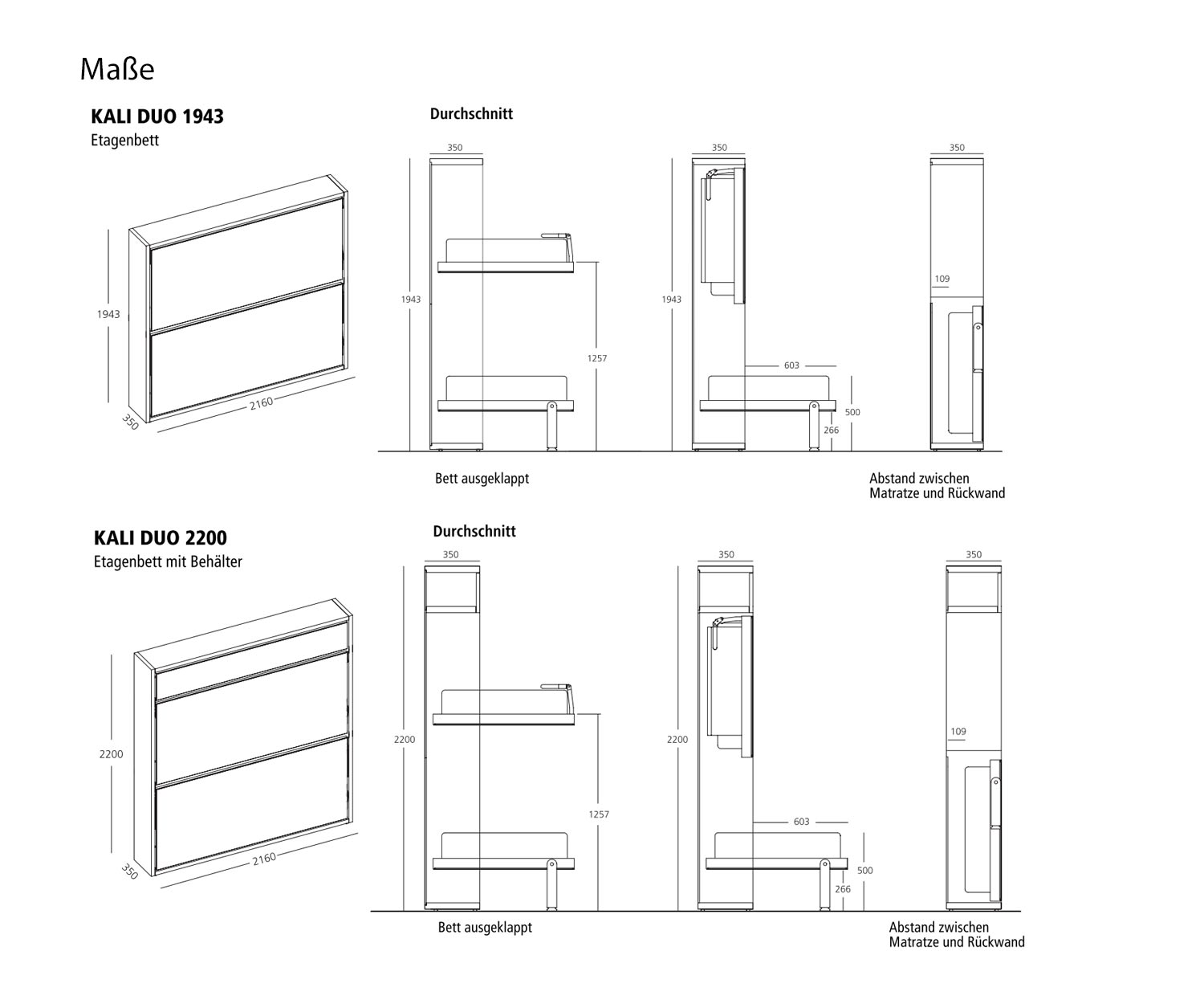 KALI DUO 1943 / 2200 Design armadio letto dimensioni schizzo KALI DUO 1943 / 2200 Design armadio letto dimensioni schizzo