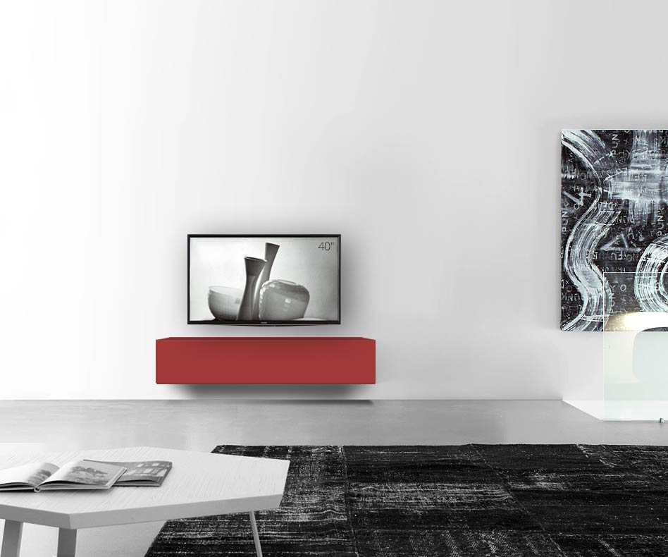 /Muro basso di design B150 H33 5 rosso opaco /Muro basso di design B150 H33 5 rosso opaco