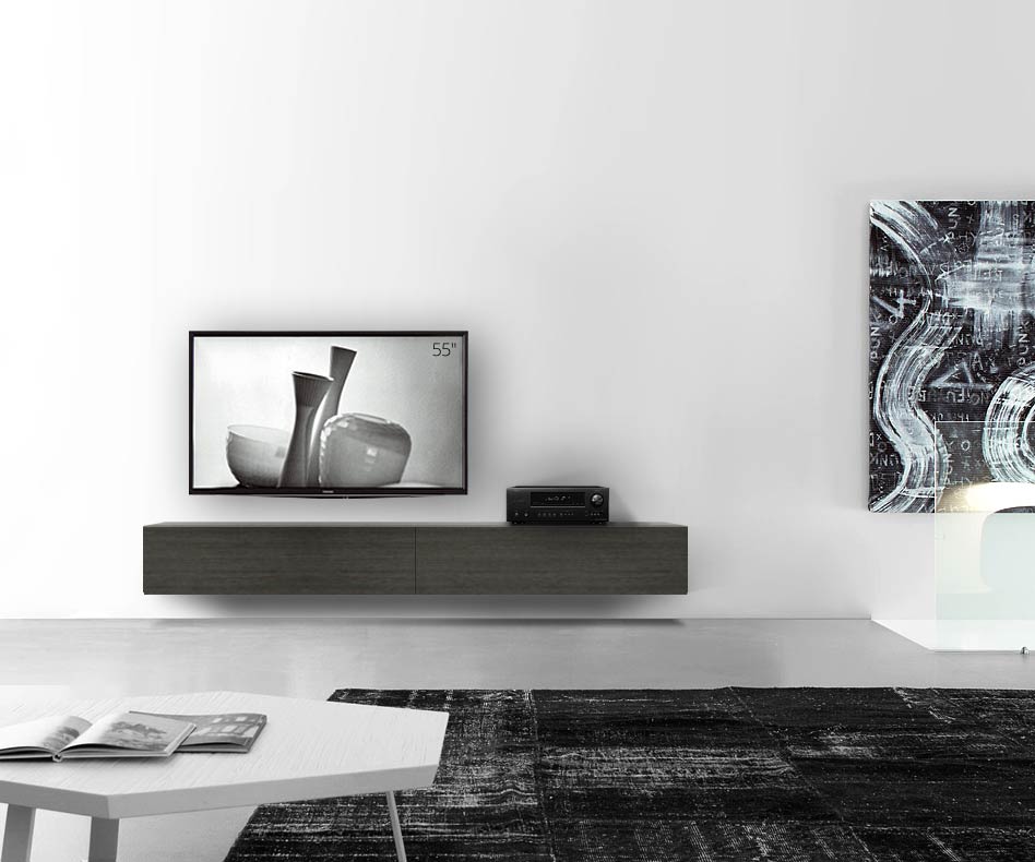 Livitalia Design in legno configuratore a parete 240 cm 32 cm 46 cm rovere grigio Livitalia Design in legno configuratore a parete 240 cm 32 cm 46 cm rovere grigio