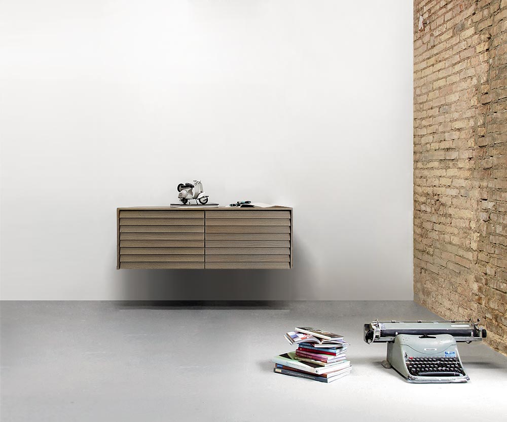 Punt Credenza Sussex sospesa B119 noce super opaco Punt Credenza Sussex sospesa B119 noce super opaco