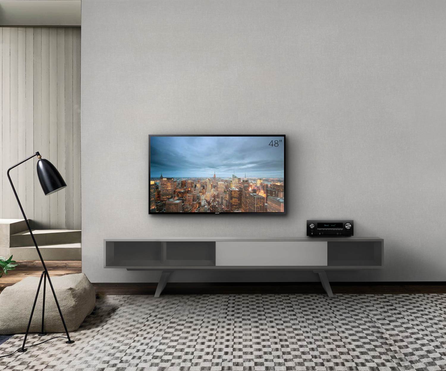 Esclusivo al2 e klipse 005 design lowboard 225 cm di larghezza in grigio chiaro Esclusivo al2 e klipse 005 design lowboard 225 cm di larghezza in grigio chiaro