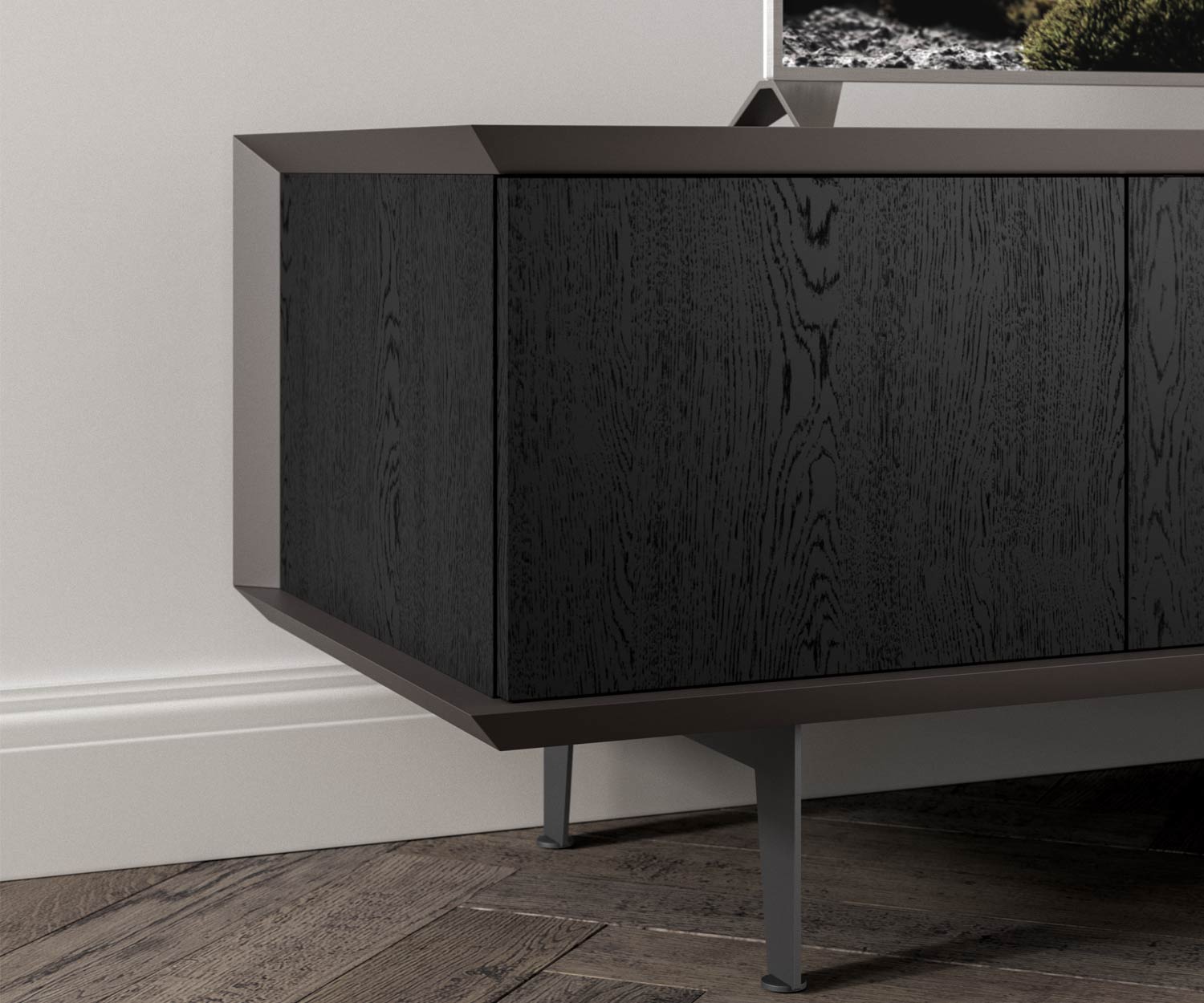 Brera TV lowboard X309 con piedini e porta in vetro per tecnologia Brera TV lowboard X309 con piedini e porta in vetro per tecnologia