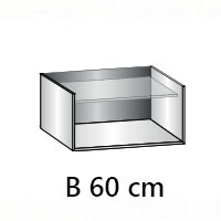 L 60 cm / H 30 cm / P 24,5 cm Ripiano con vassoio