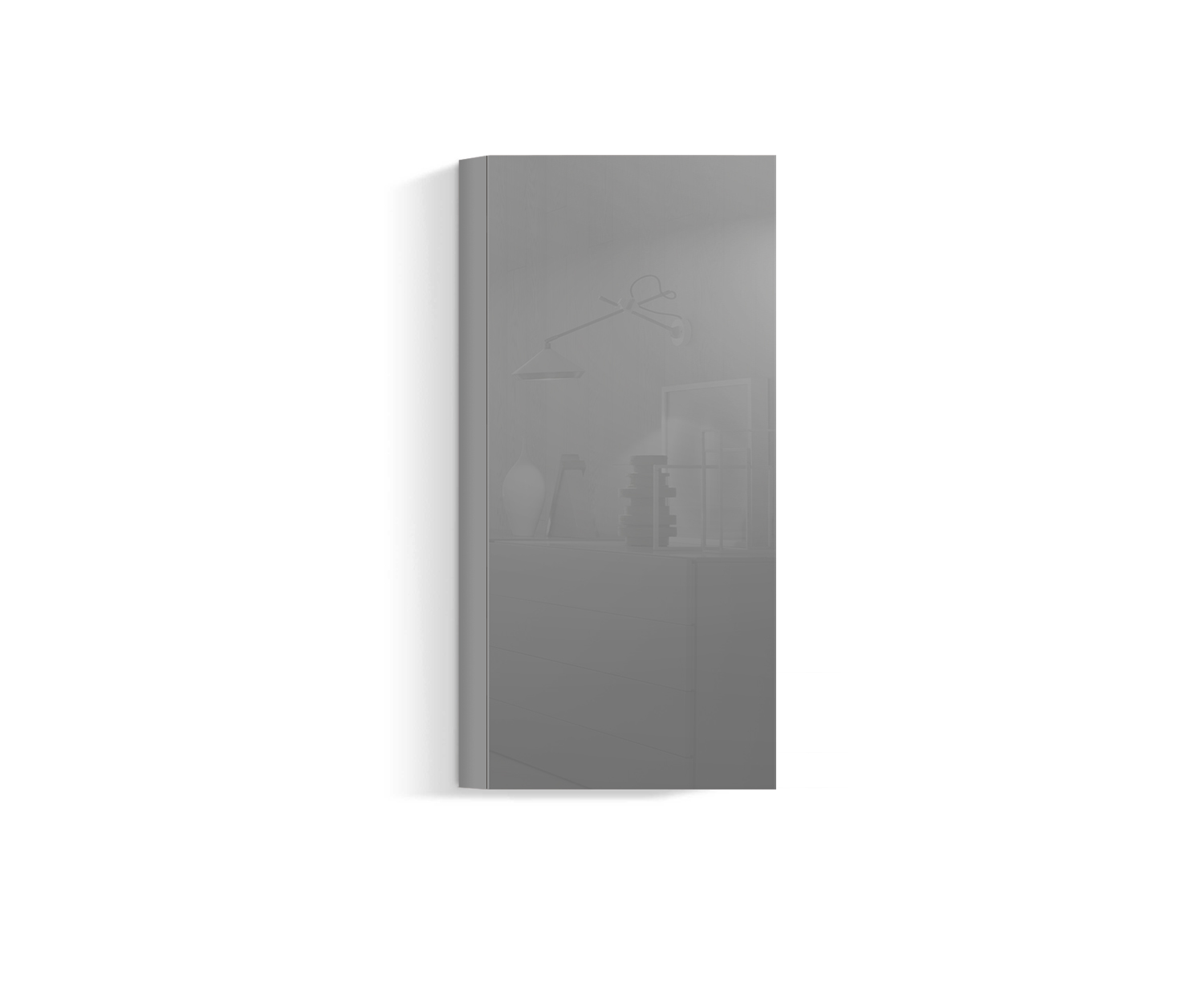 Parete attrezzata design verticale H128 L60 grigio chiaro430 Parete attrezzata design verticale H128 L60 grigio chiaro430
