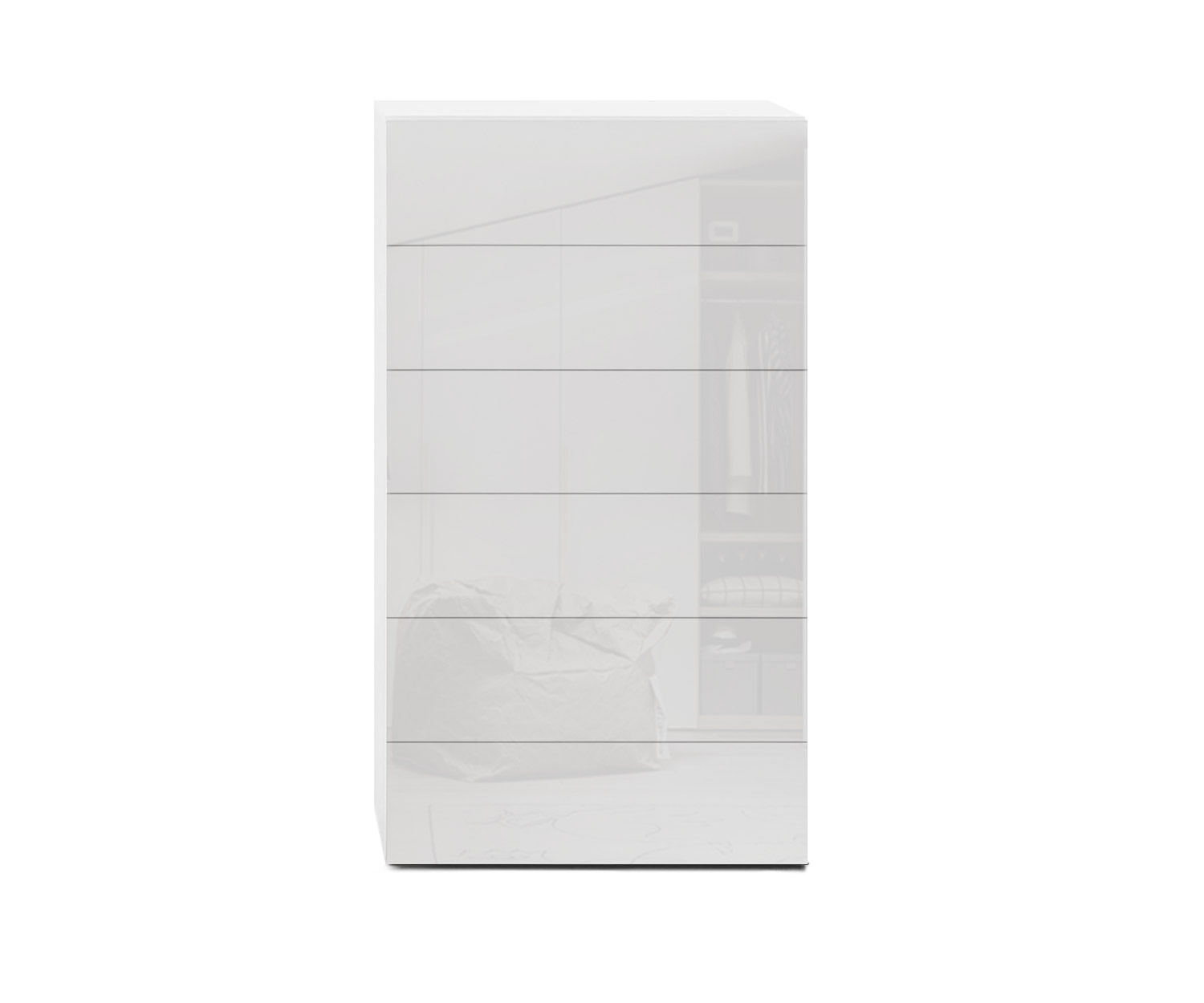 Novamobili Cassettiera di design Easy 6 cassetti bianco lucido L 54 cm Novamobili Cassettiera di design Easy 6 cassetti bianco lucido L 54 cm