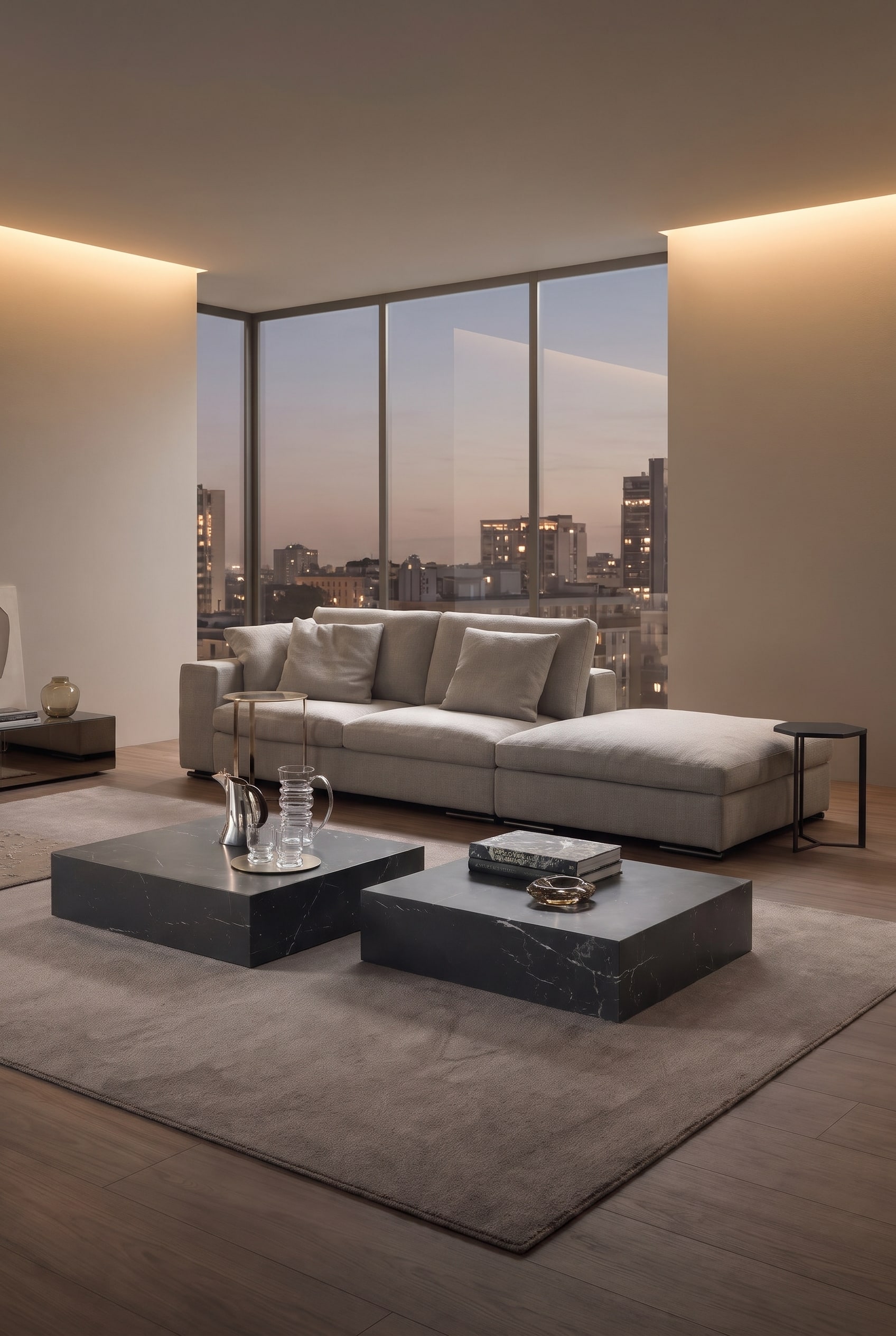 Wohnzimmer Couchtisch Marmor modern