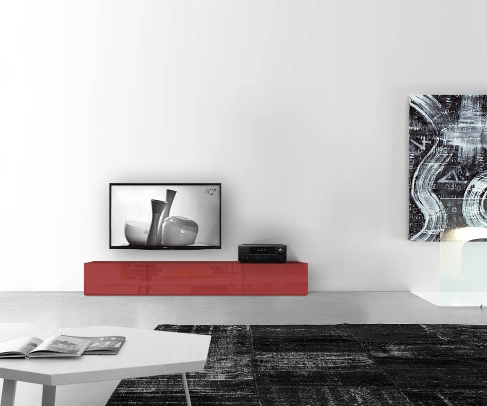 /Piano ribassato di design B210 H35 rosso lucido /Piano ribassato di design B210 H35 rosso lucido