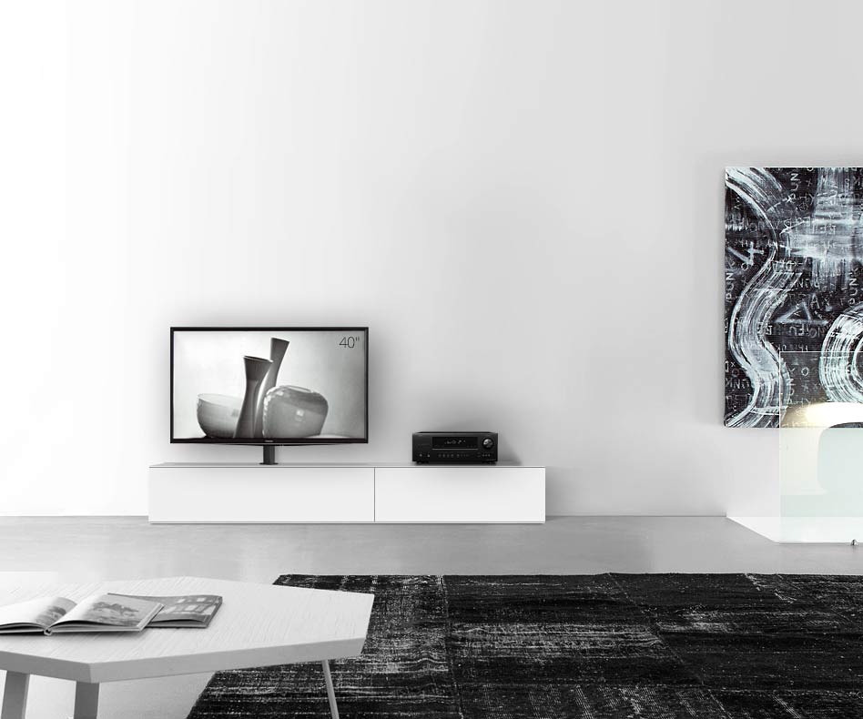 Configuratore di lavagna design con supporto TV larghezza 210 33,5 45 sinistra bianco opaco Configuratore di lavagna design con supporto TV larghezza 210 33,5 45 sinistra bianco opaco