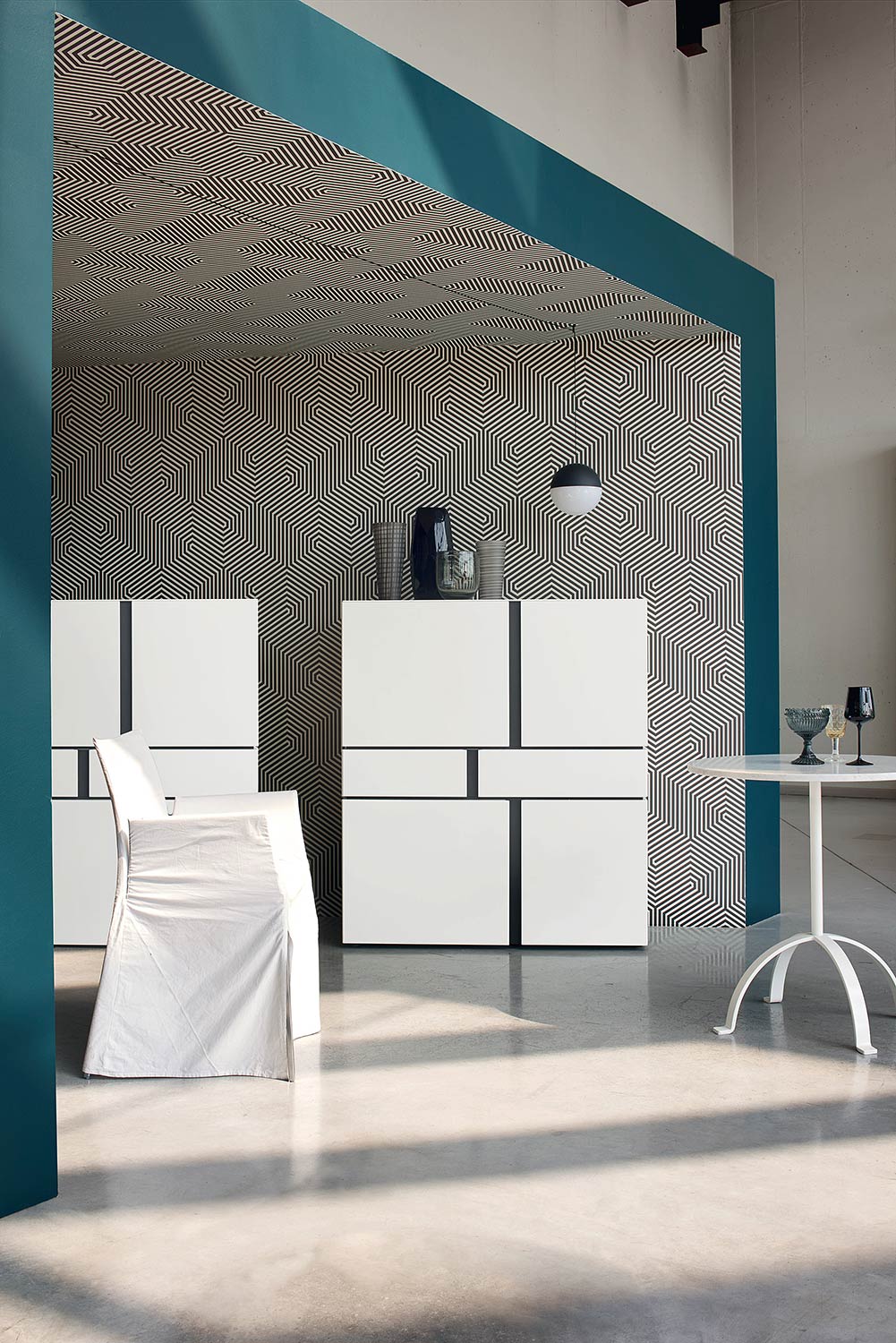 Tavola alta di design Abaco bianco Tavola alta di design Abaco bianco