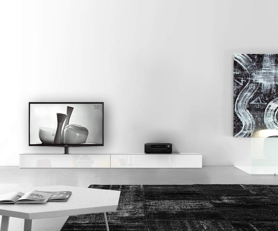 Configuratore di lavagne di design con supporto TV larghezza 300 25,5 45 sinistra bianco lucido Configuratore di lavagne di design con supporto TV larghezza 300 25,5 45 sinistra bianco lucido