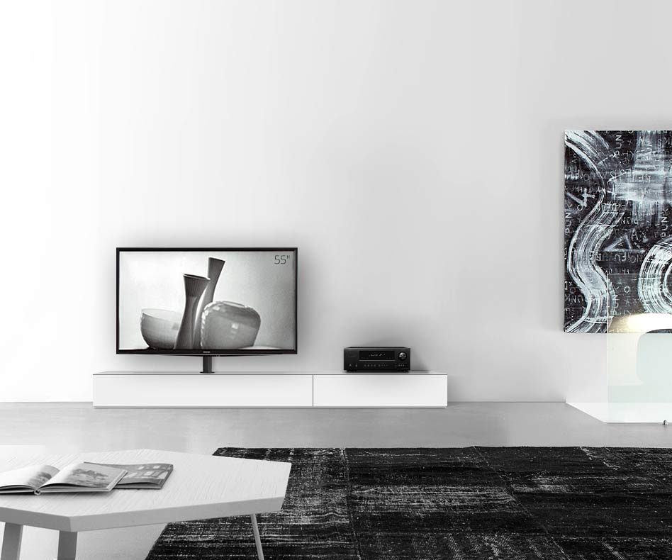 Configuratore di lavagna design con supporto TV larghezza base 240 25,5 54,6 sinistra bianco opaco Configuratore di lavagna design con supporto TV larghezza base 240 25,5 54,6 sinistra bianco opaco