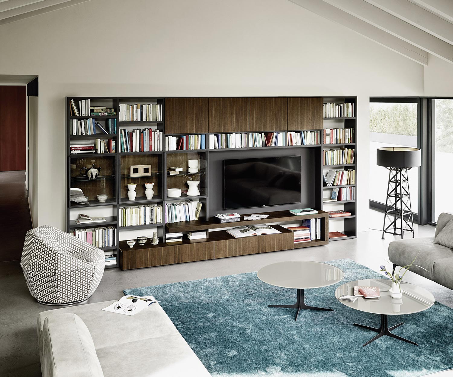 Libreria moderna Livitalia Design C58 con ante in vetro Libreria moderna Livitalia Design C58 con ante in vetro