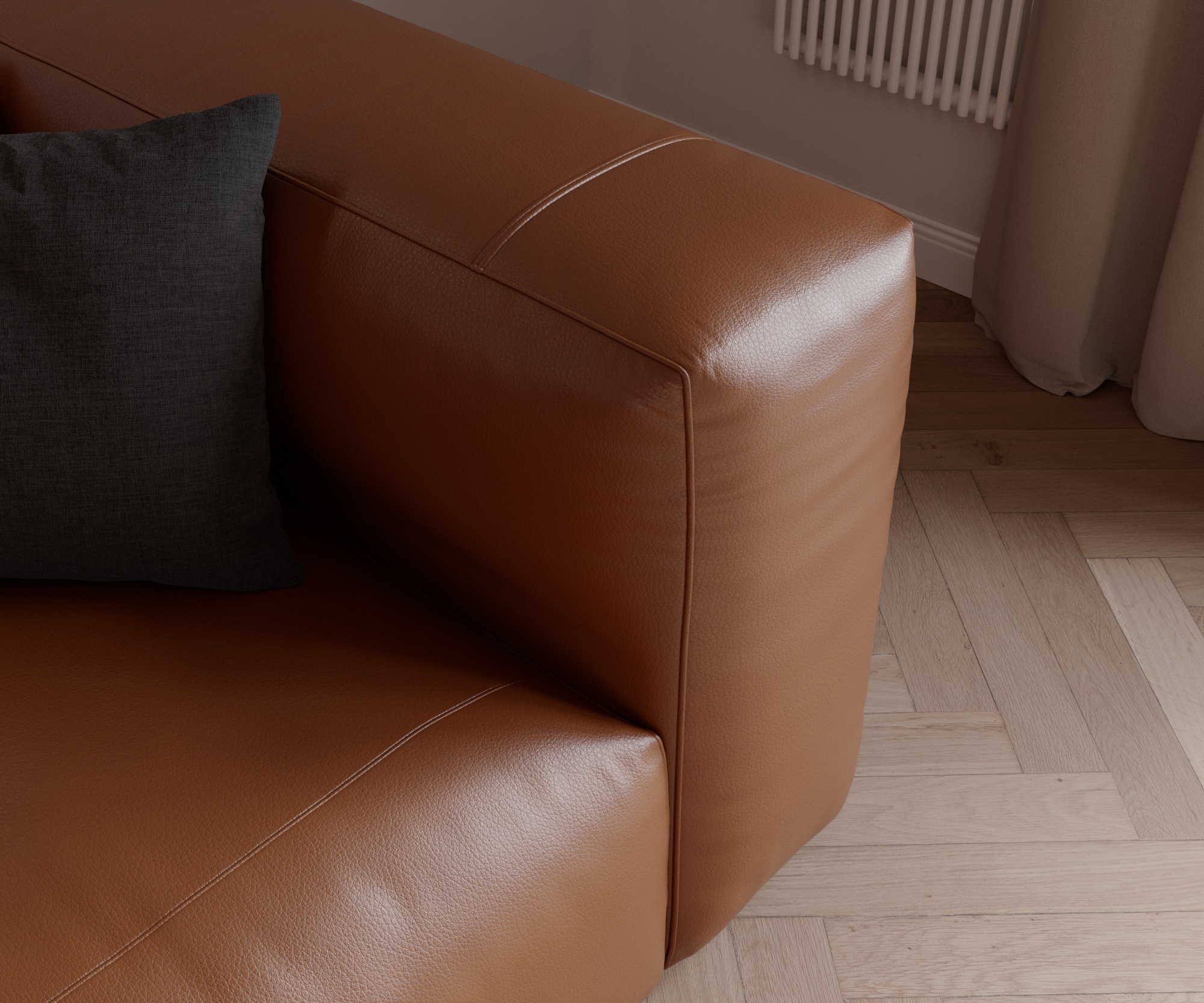 Nuvola angolare in pelle Devina Cognac Nuvola angolare in pelle Devina Cognac