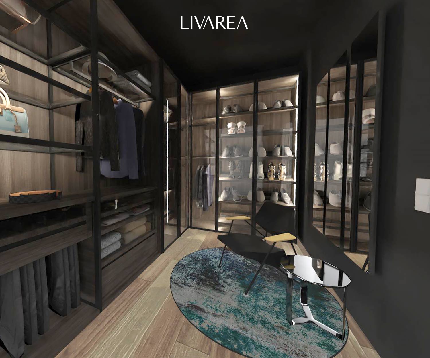 Progettazione 3D Ray Tracing della cabina spogliatoio Progettazione 3D Ray Tracing della cabina spogliatoio