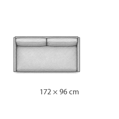 172 × 96 cm · Larghezza del letto 145 cm