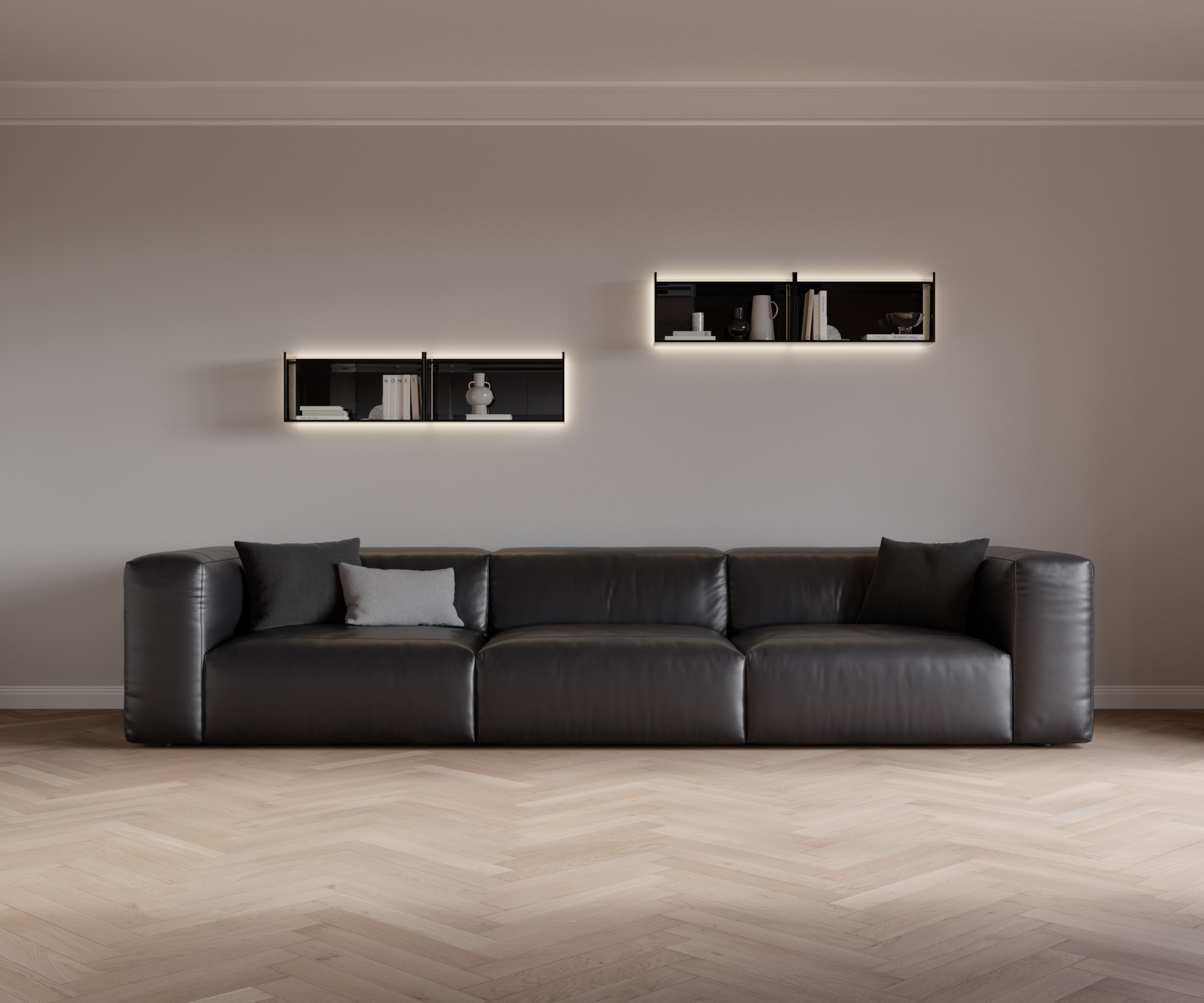 Cloud 3 posti in pelle Devina Antracite Cloud 3 posti in pelle Devina Antracite