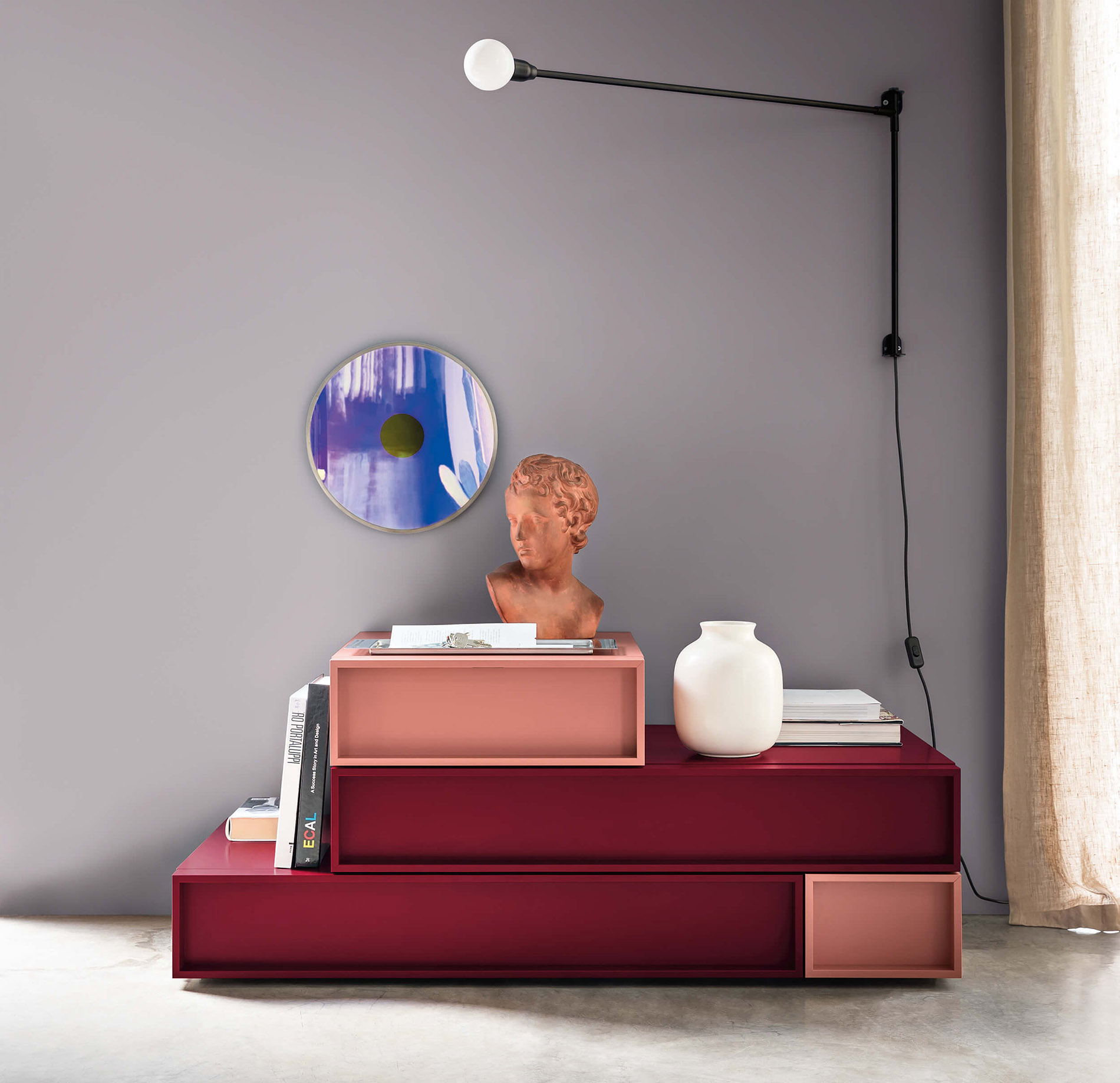 Cassettiera Cube rosso