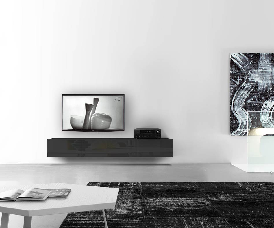 /Muro basso di design B210 H33 5 nero lucido /Muro basso di design B210 H33 5 nero lucido