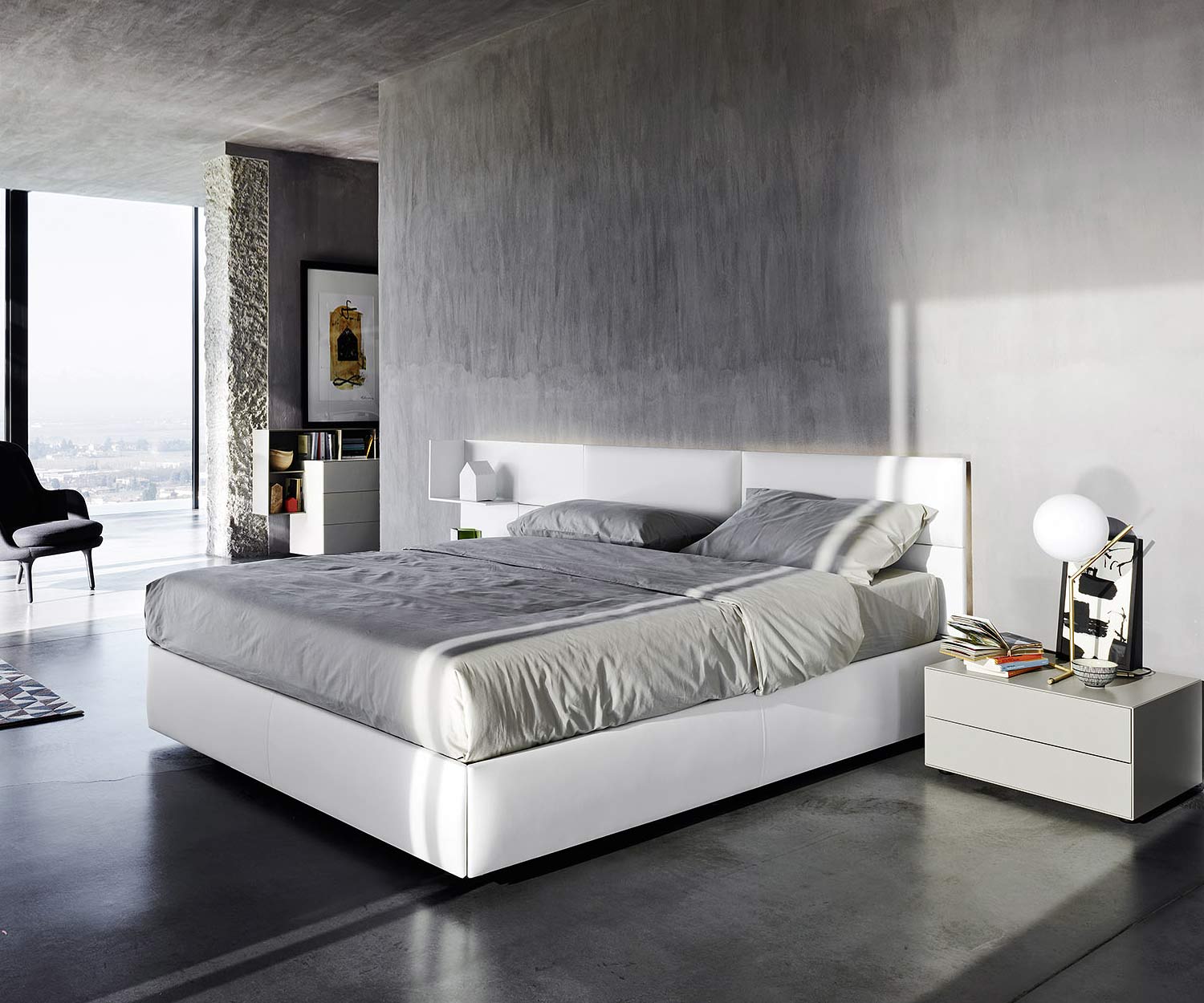 Esclusivo comodino di design Livitalia Ecletto con 2 cassetti in bianco Esclusivo comodino di design Livitalia Ecletto con 2 cassetti in bianco