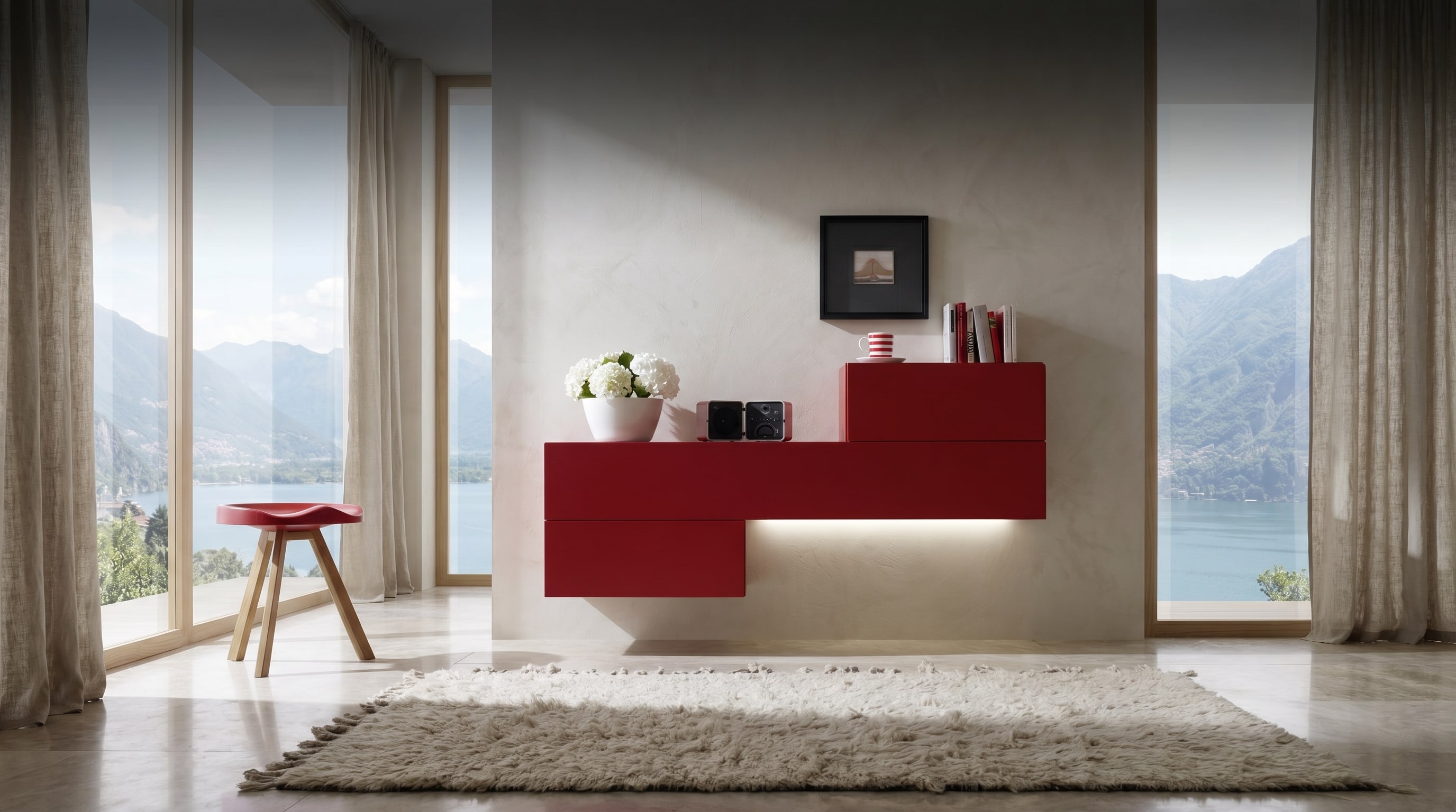 Schwebende Kommoden stylen: Die Galerie-Regel der Designer Schwebende Kommoden stylen: Die Galerie-Regel der Designer