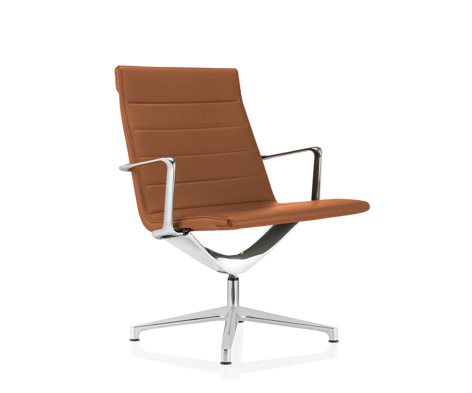 Exclusive ICF Sedia girevole Valea Lounge alluminio pelle tabacco Exclusive ICF Sedia girevole Valea Lounge alluminio pelle tabacco