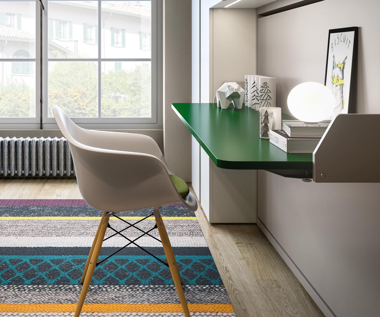 Clei Letto Murphy Kali 90/120 Designer Board con scrivania Clei Letto Murphy Kali 90/120 Designer Board con scrivania